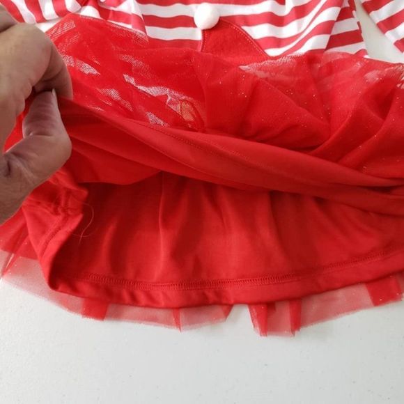 SOLD ***** Nannette Kids Santa Clause 2 Pc Outfit Size 6X Tulle & Glitter - Picture 12 of 12